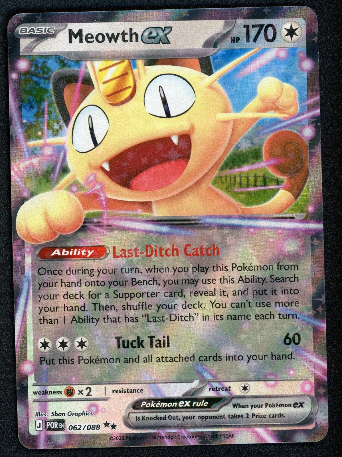 Meowth ex 062/088 Me03: Perfect Order Holo
