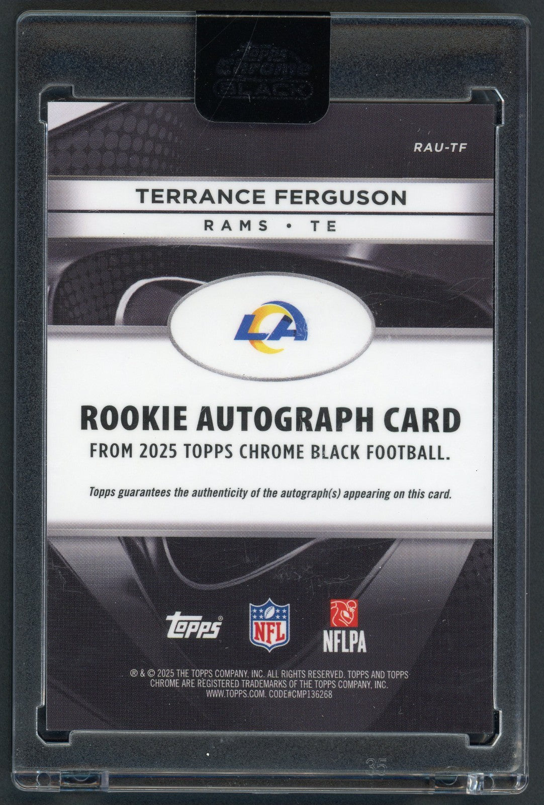 2025 Topps Chrome Black Rookie Autograph Terrance Ferguson #RAU-TF /150