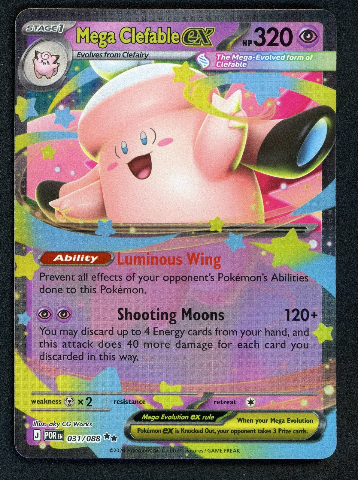 Mega Clefable ex 031/088 Me03: Perfect Order Holo
