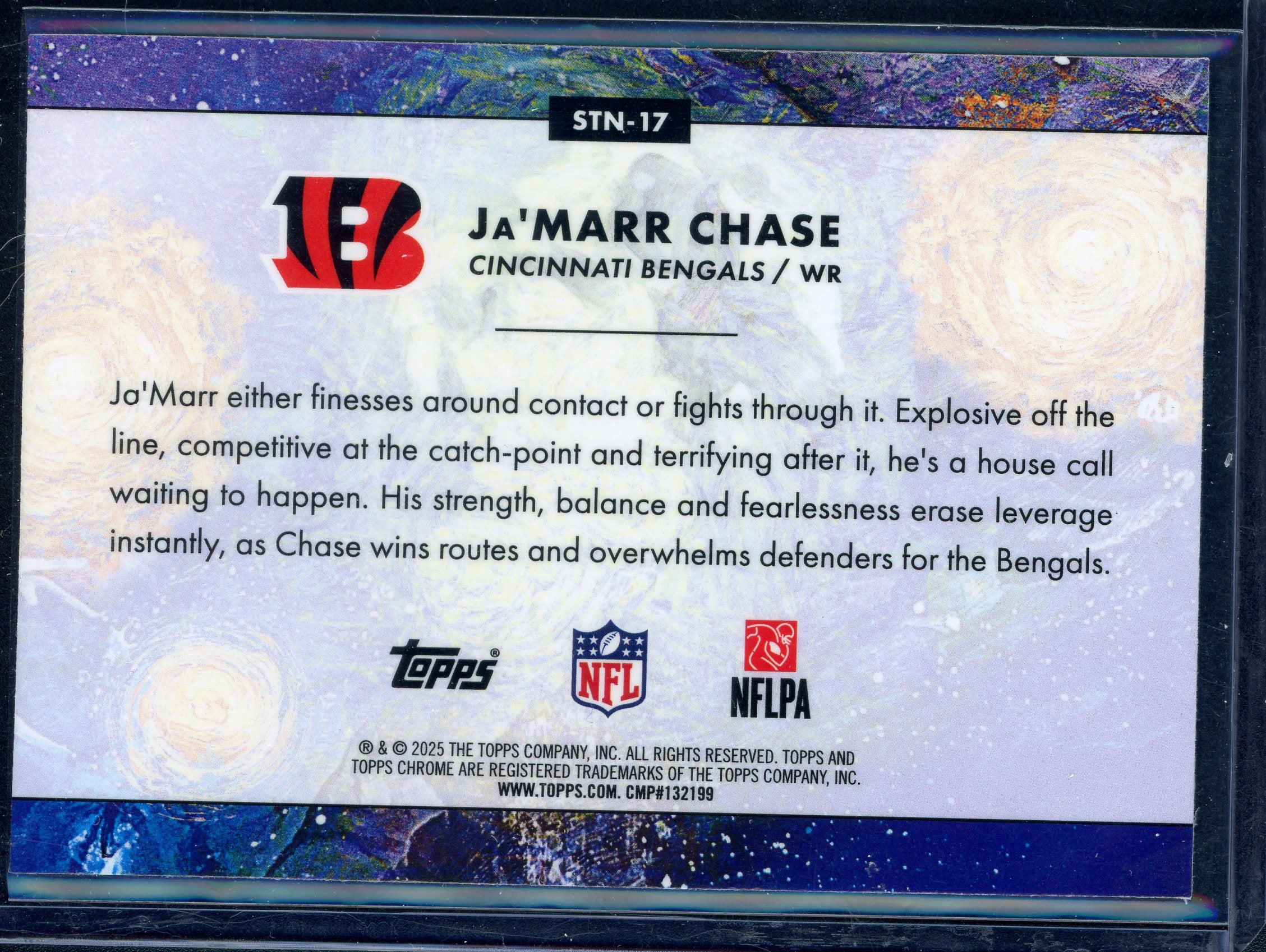 2025 Topps Chrome Cosmic #STN-17 Ja'Marr Chase Stars in the Night