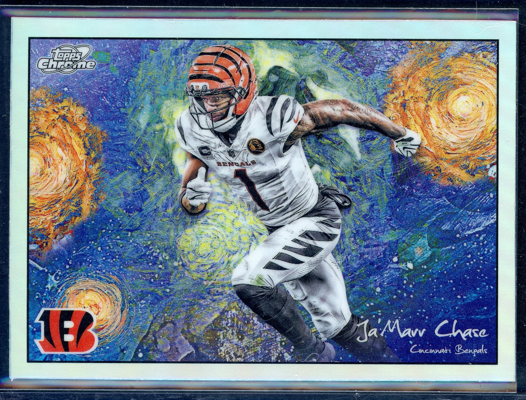 2025 Topps Chrome Cosmic #STN-17 Ja'Marr Chase Stars in the Night