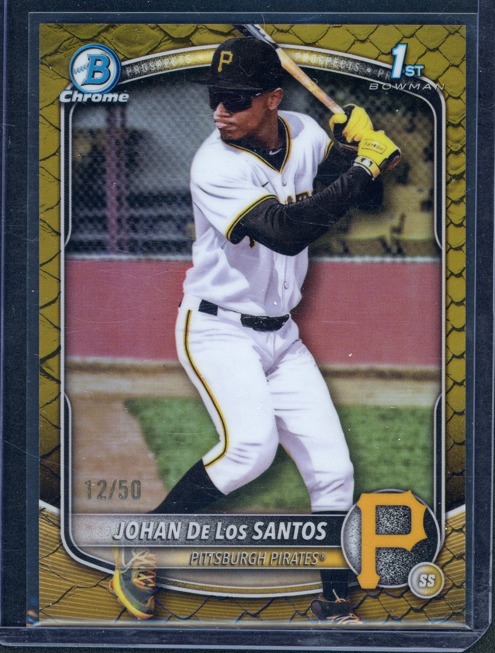 2025 Bowman Chrome #BCP-163 Johan De Los Santos Gold Reptilian Refractor /50