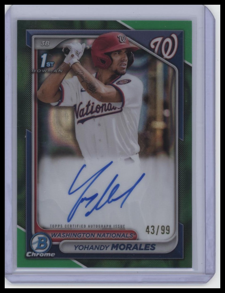 2024 Bowman #CPA-YM Yohandy Morales Chrome Prospect Autographs Green /99