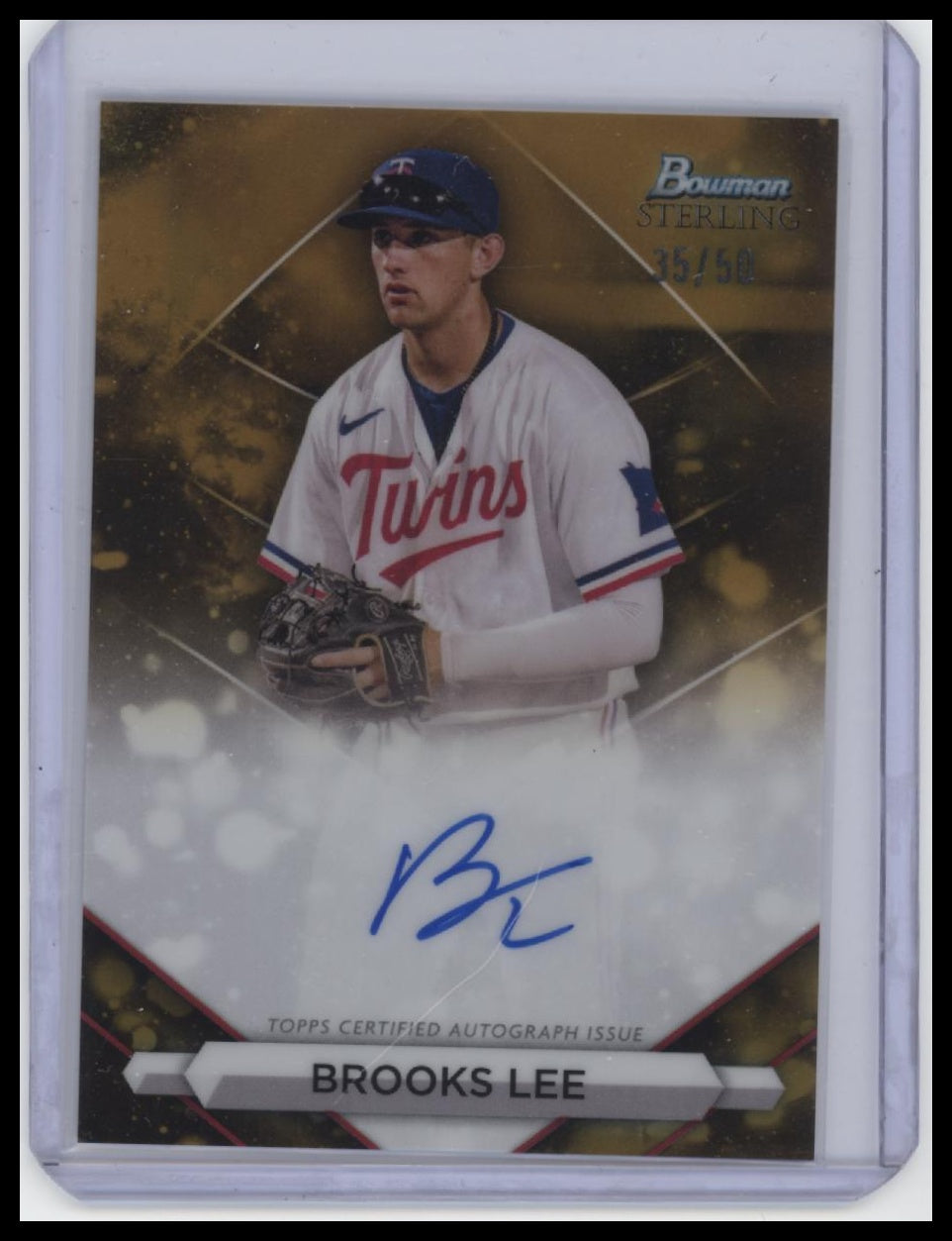 2023 Bowman Sterling #PA-BL Brooks Lee Prospect Autographs Gold Refractors /50