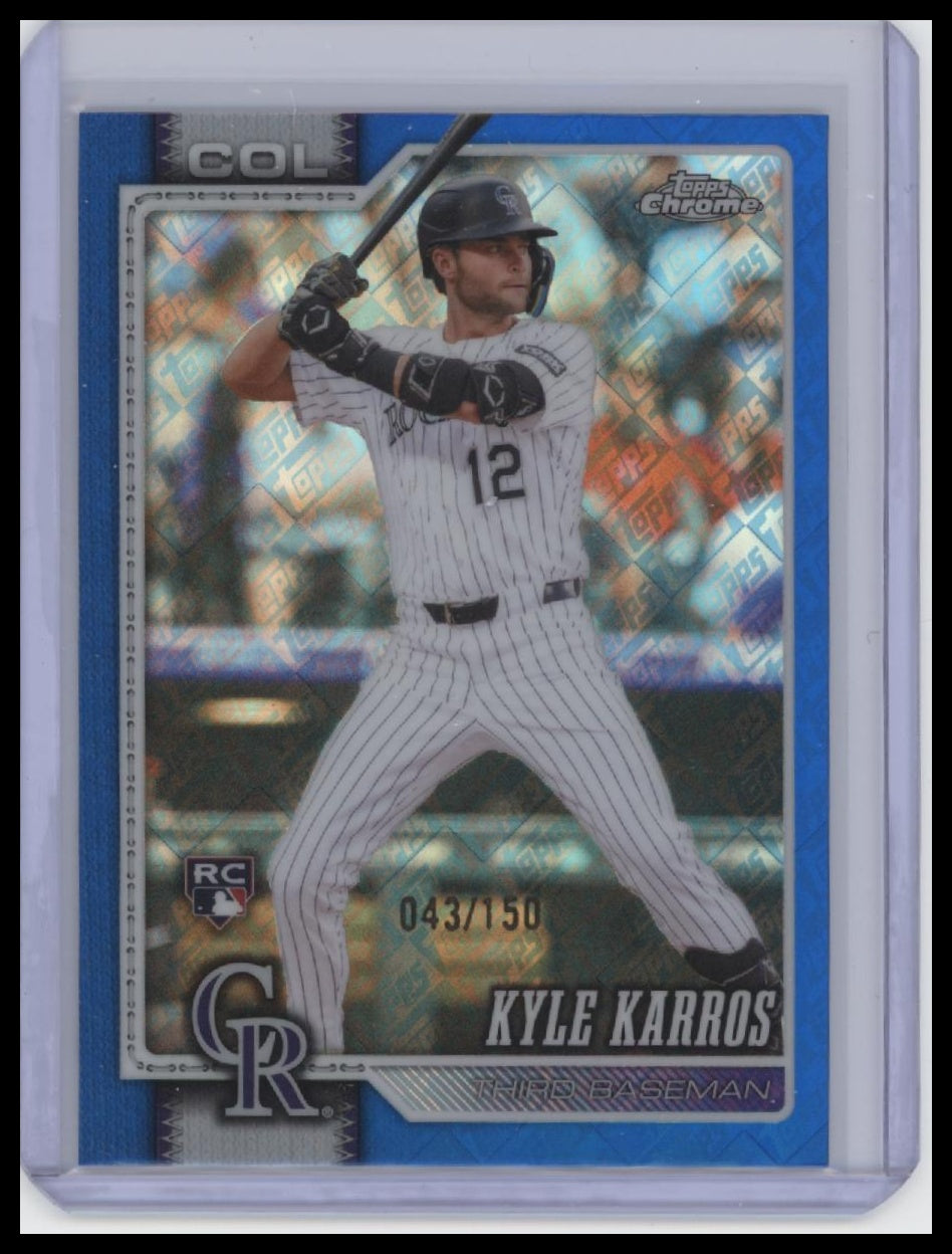 2026 Topps Chrome #13 Kyle Karros Blue Topps Logo Holo Refractors /150