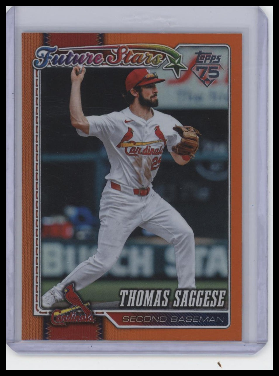 2026 Topps #567 Thomas Saggese Orange Holo Foil #/25