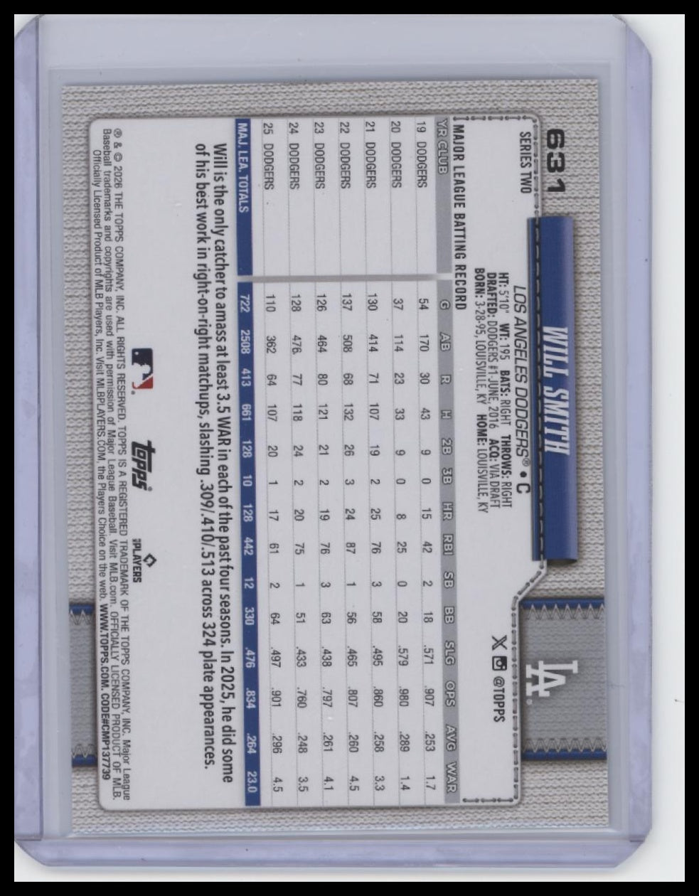 2026 Topps #631 Will Smith Big Apple Foil Fanatics Fest.