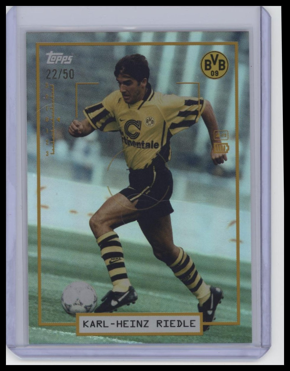 2025-26 Topps Focus Borussia Dortmund #FB-KR Karl-Heinz Riedle Gold #/50