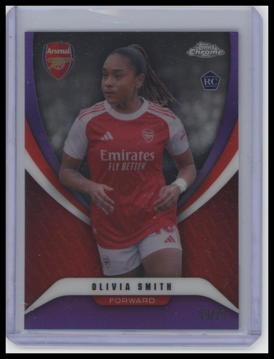 2025-26 Topps Chrome Arsenal #33 Olivia Smith Purple Refractor #/75