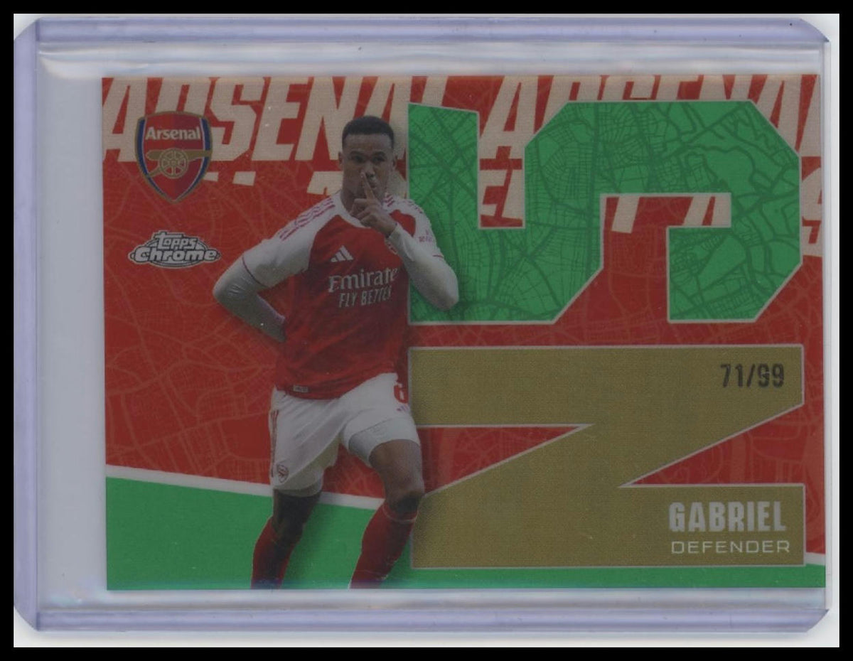 2025-26 Topps Chrome Arsenal #N5-9 Gabriel N5 Heritage Green Refractor /99