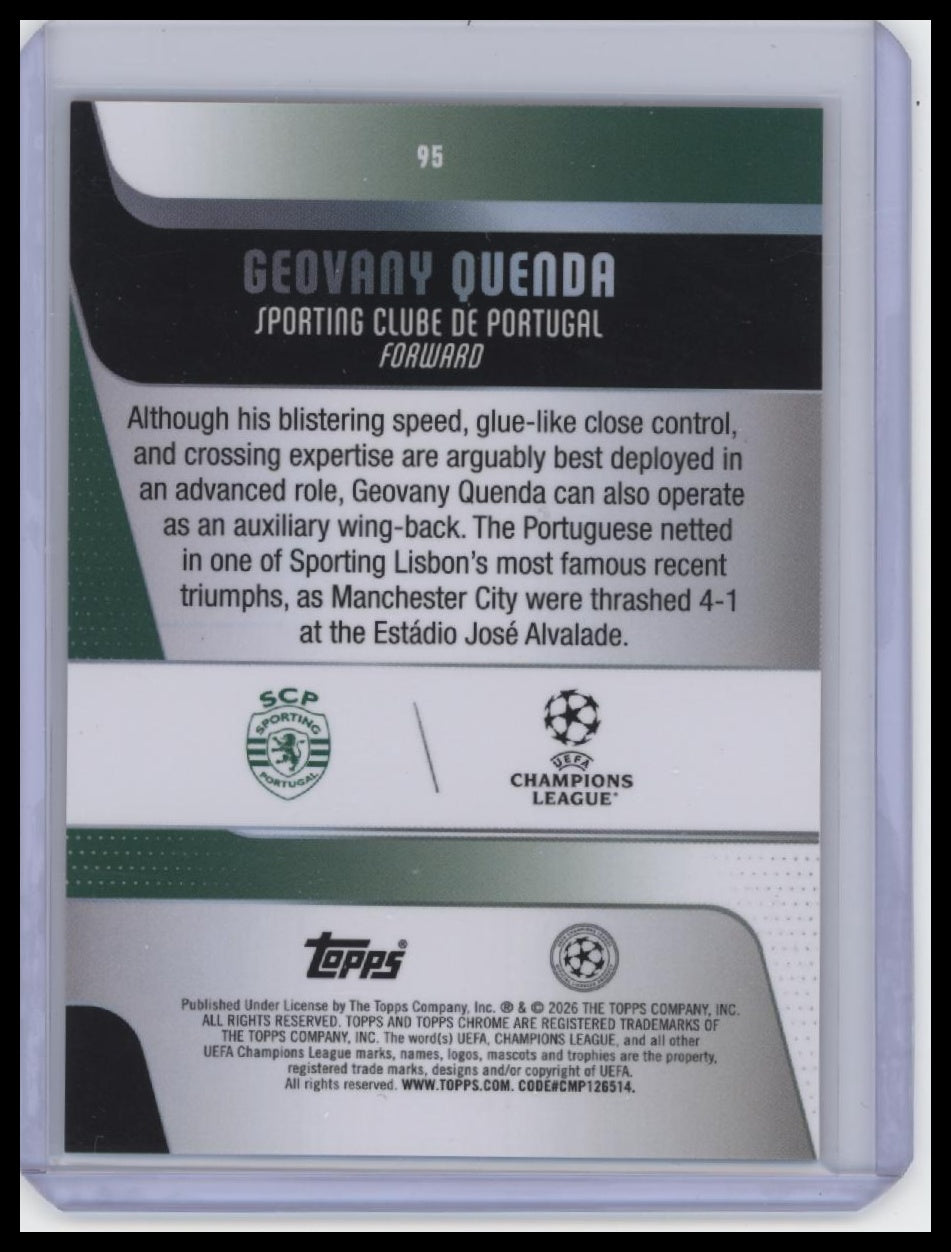 2025-26 Topps UEFA Club Competitions #95 Geovany Quenda Orange Holo /25