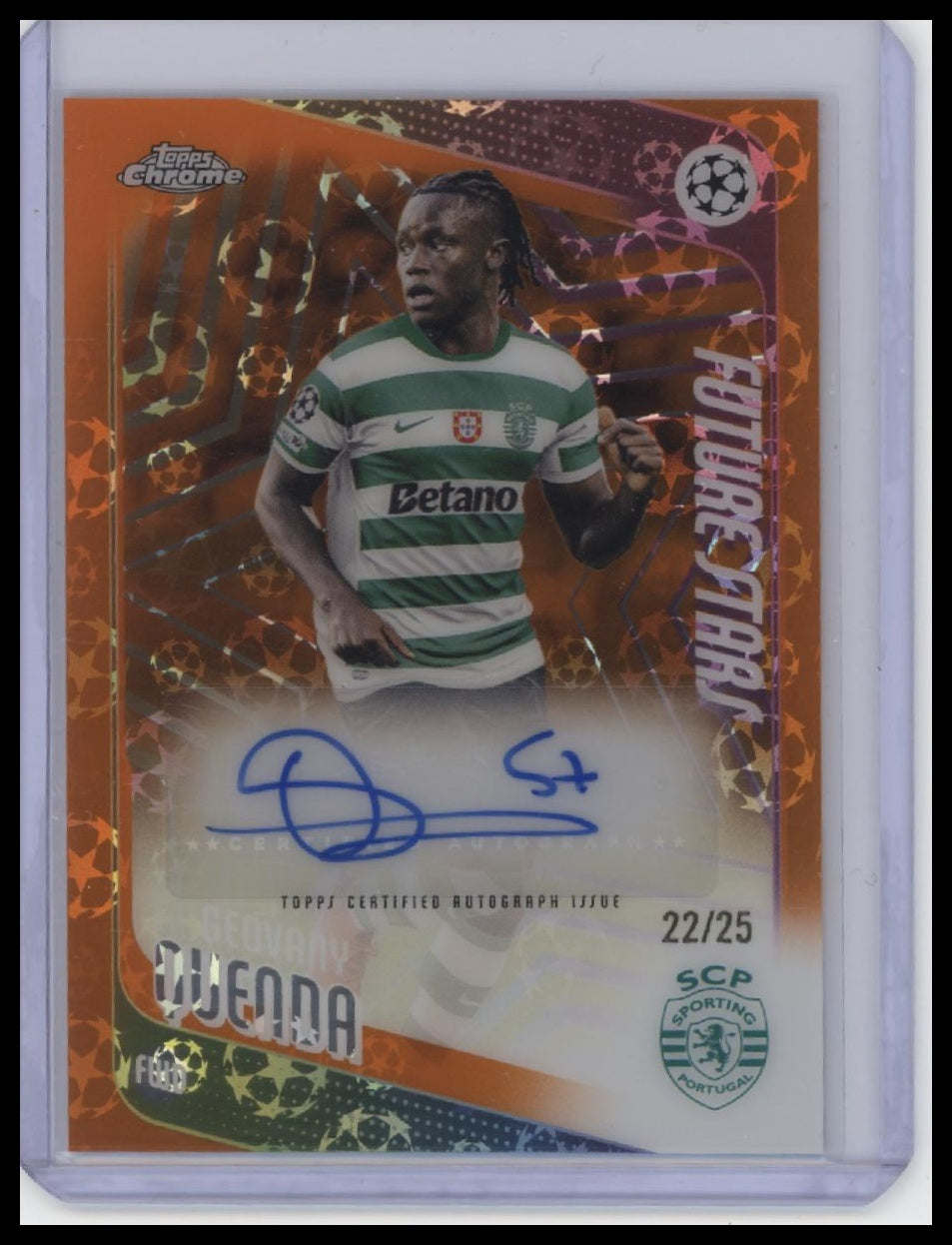 2025-26 Topps Chrome UEFA FSA-GQ Geovany Quenda Auto Orange/25 (AU,RC)
