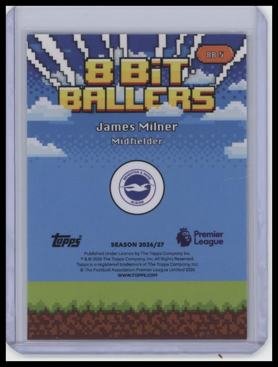 2026-27 Topps Flagship Premier League #8B5 James Milner 8-Bit Ballers