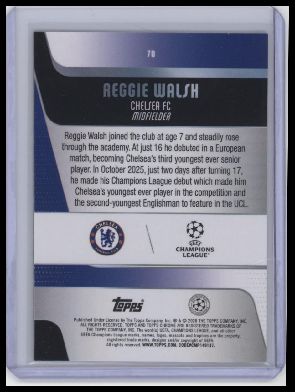 2025-26 Topps Chrome UEFA Club #70 Reggie Walsh Big Apple