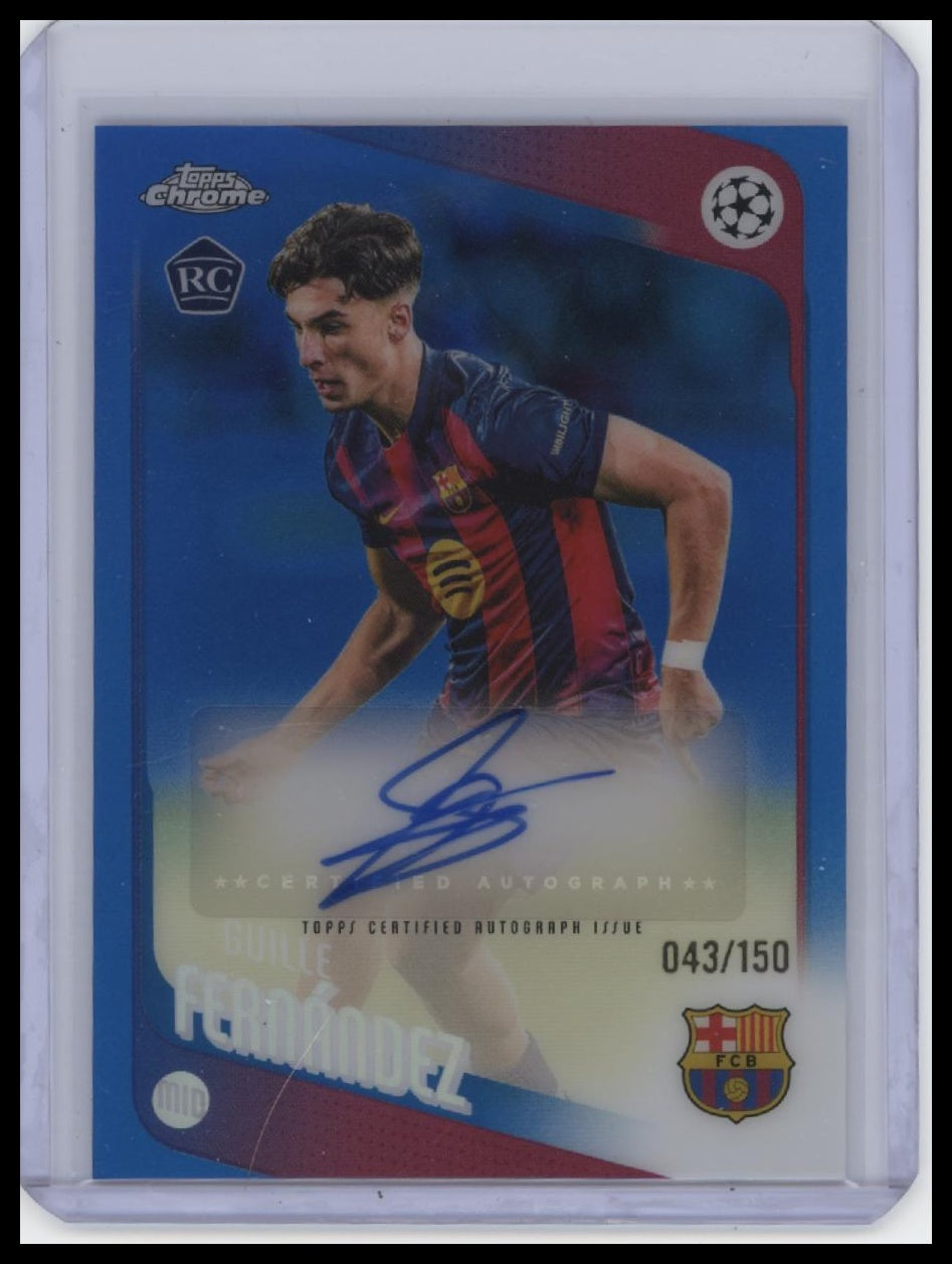 2025-26 Topps Chrome UEFA Club #CA-GF Guille Fernández Chrome Auto Blue /150
