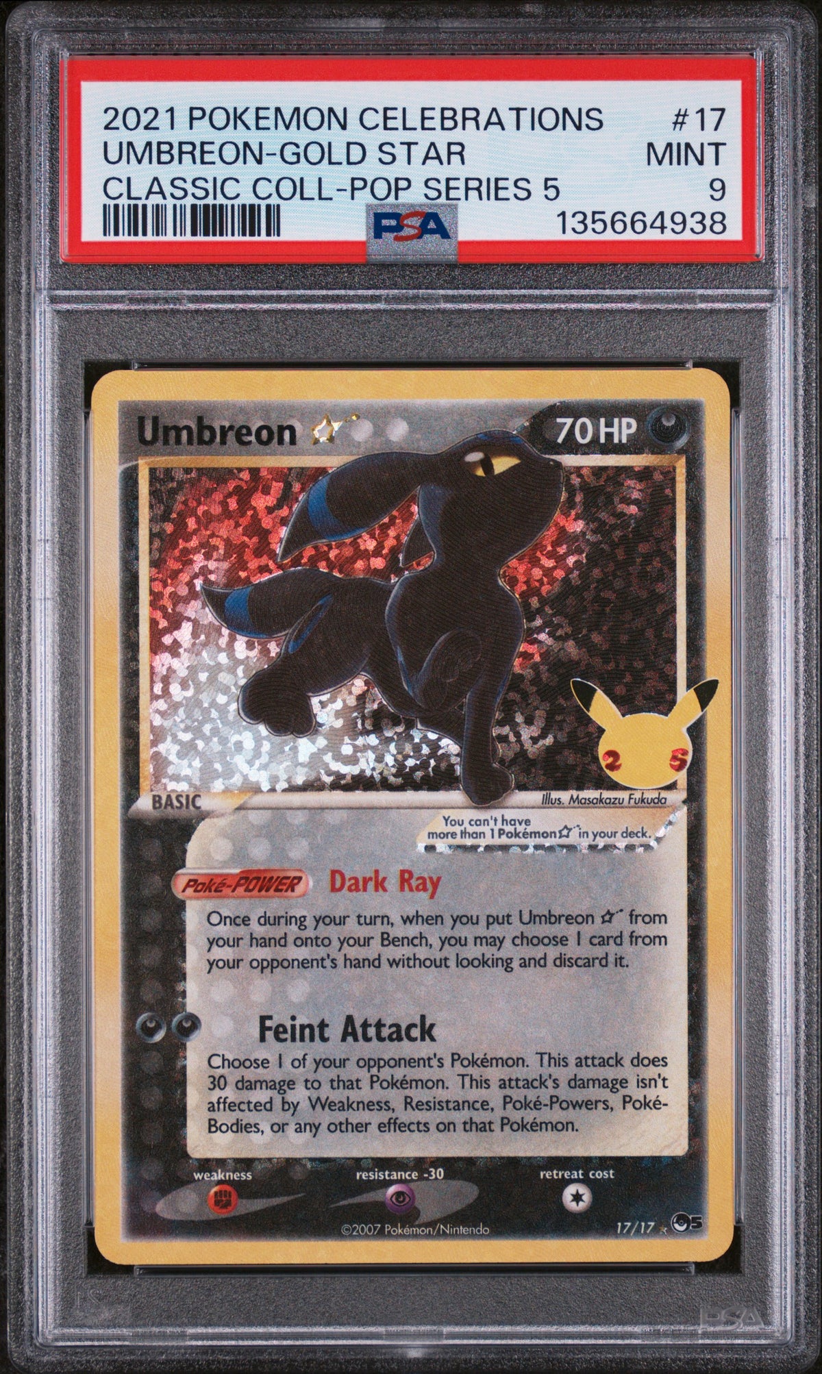 2021 Pokemon Celebrations Classic Collection #17 Umbreon-Gold Star