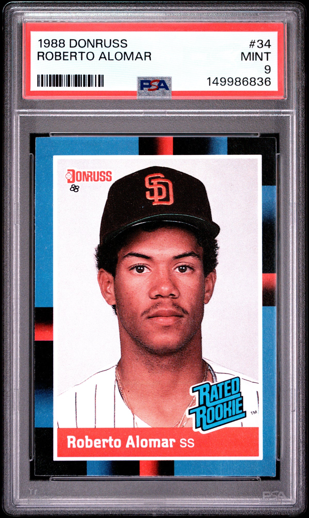 1988 Donruss #34 Roberto Alomar PSA 9