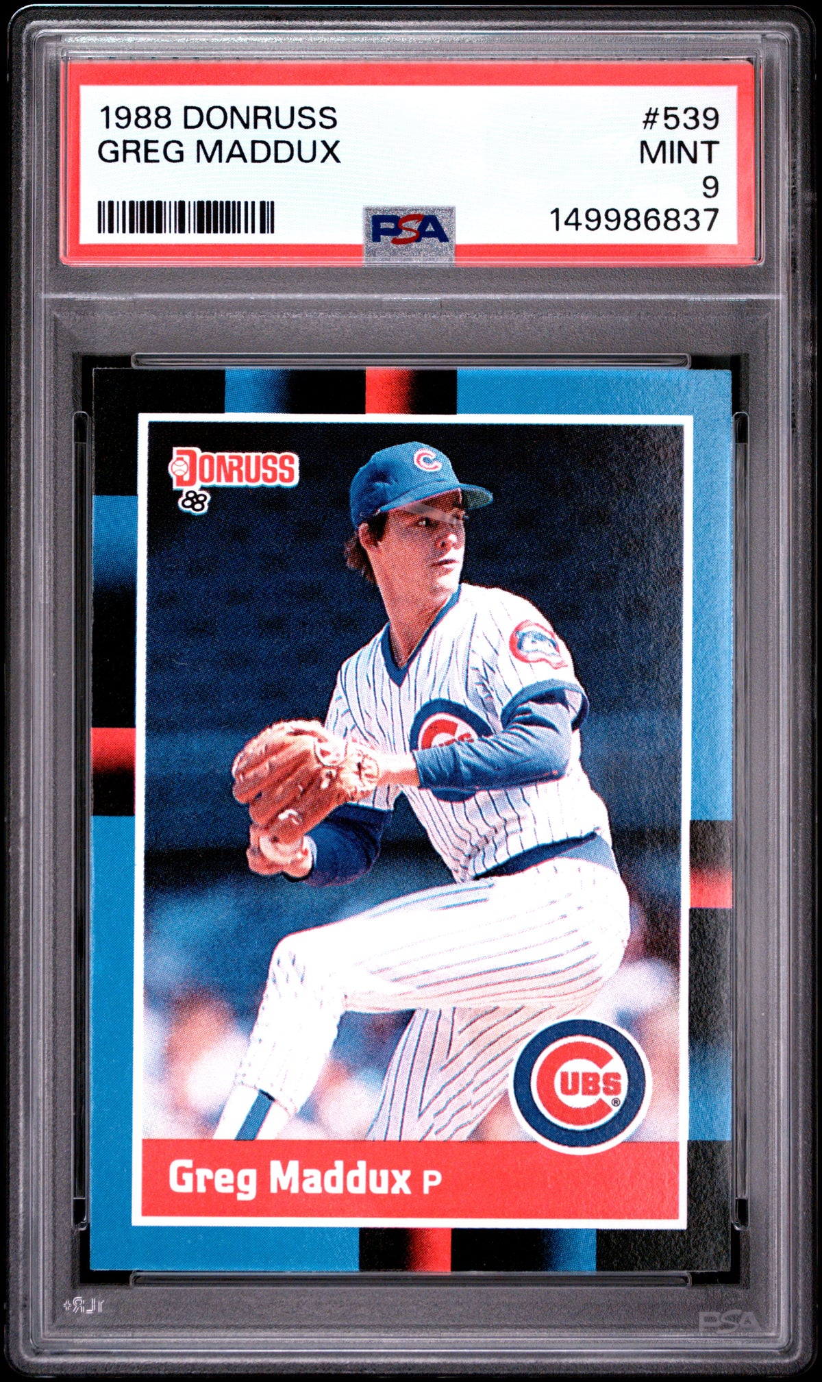 1988 Donruss #539 Greg Maddux PSA 9