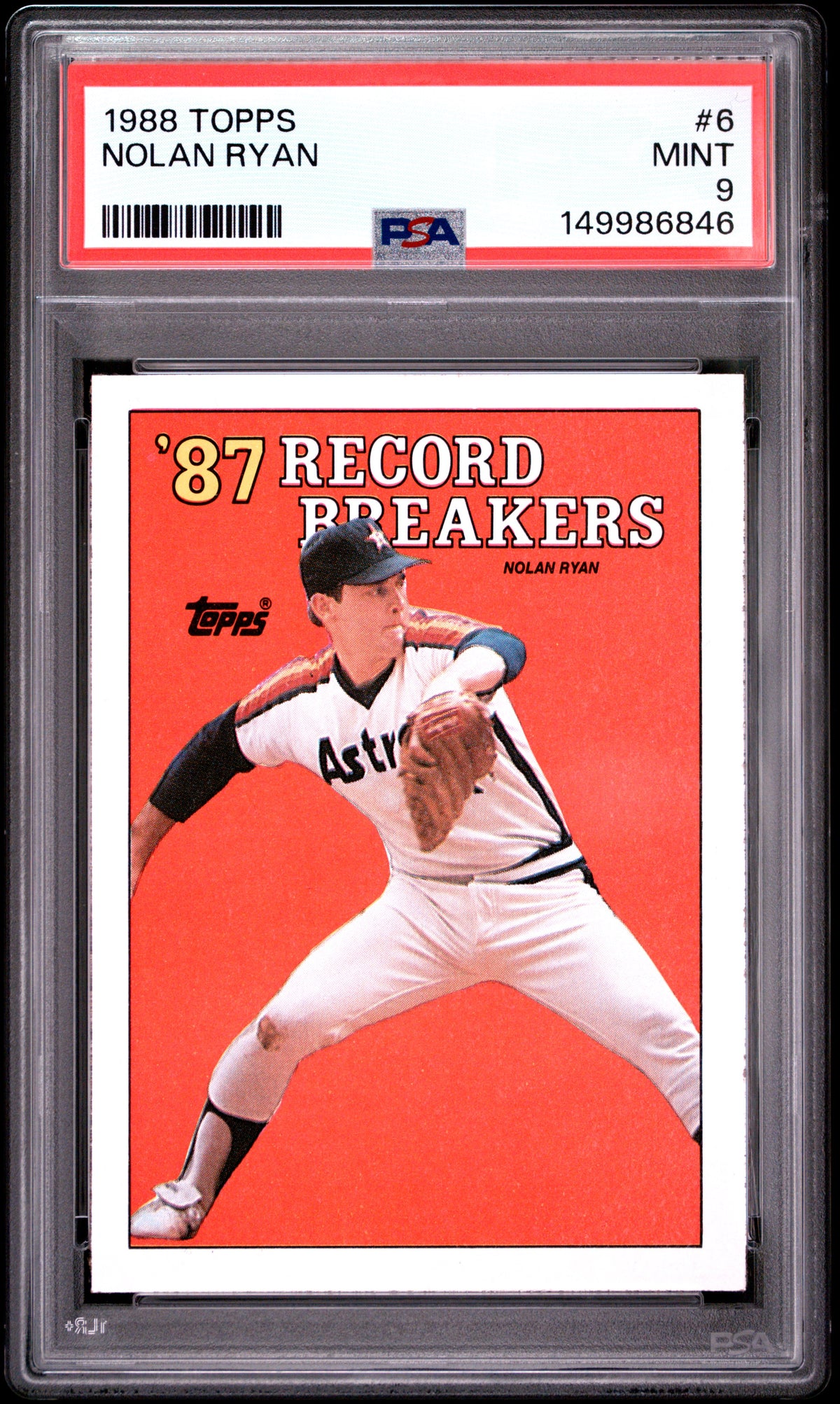 1988 Topps #6 Nolan Ryan PSA 9