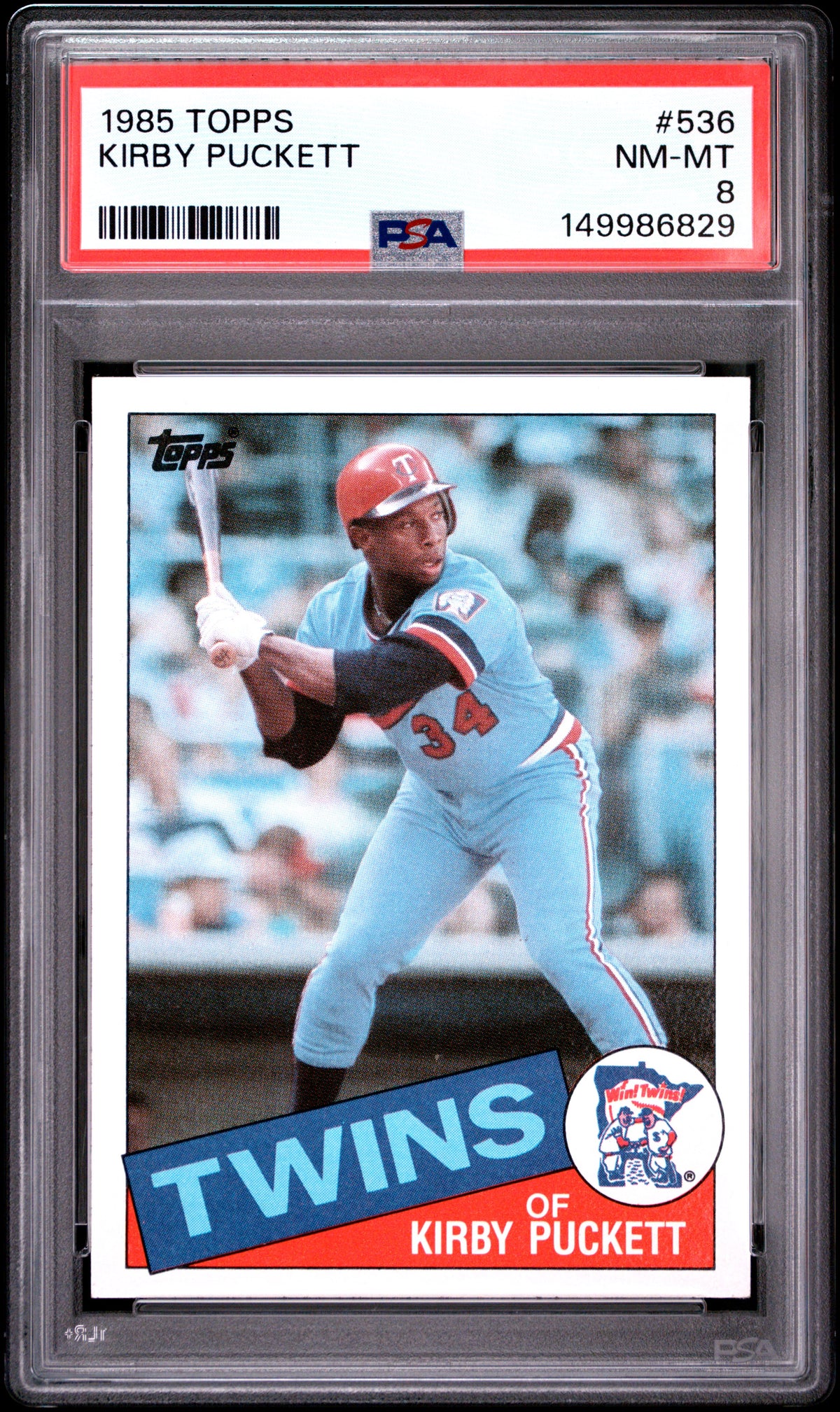 1985 Topps #536 Kirby Puckett PSA 8 RC