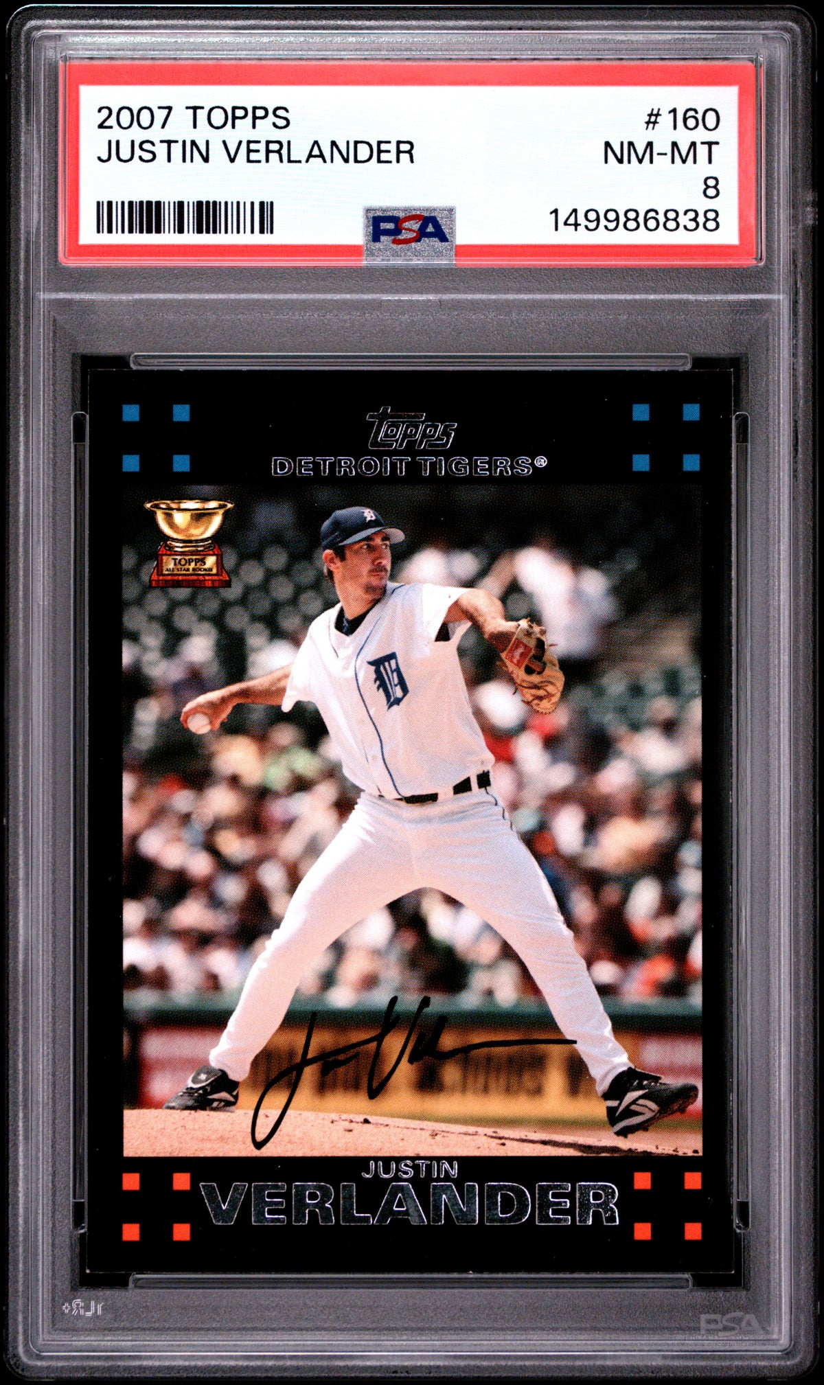 2007 Topps #160 Justin Verlander PSA 8