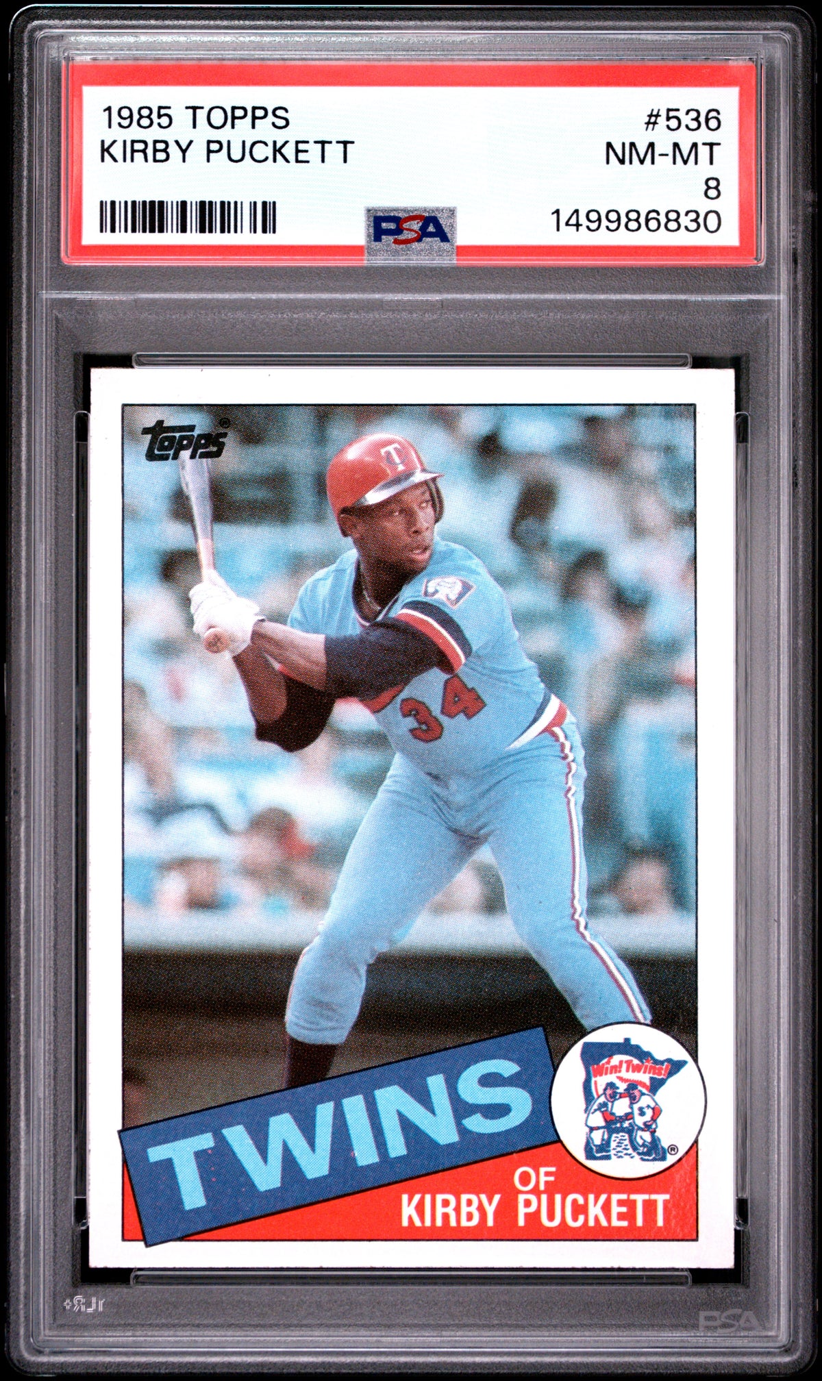 1985 Topps #536 Kirby Puckett PSA 8 (RC).
