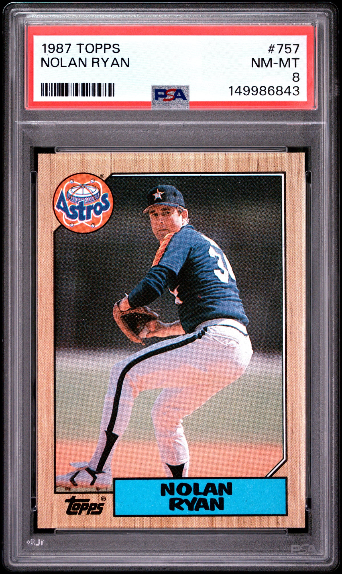 1987 Topps #757 Nolan Ryan PSA 8