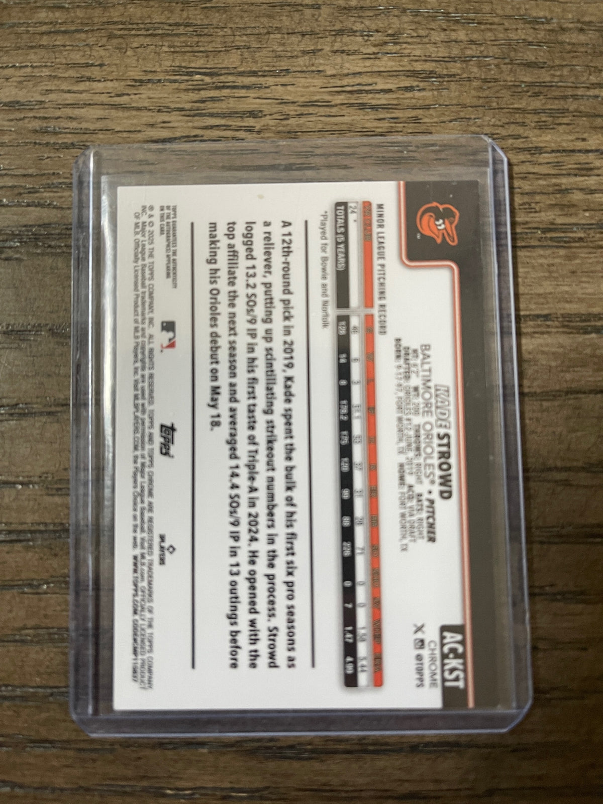 2025 Topps Chrome Update #AC-KST Kade Strowd Autographs Purple R/250 (RC, AU)