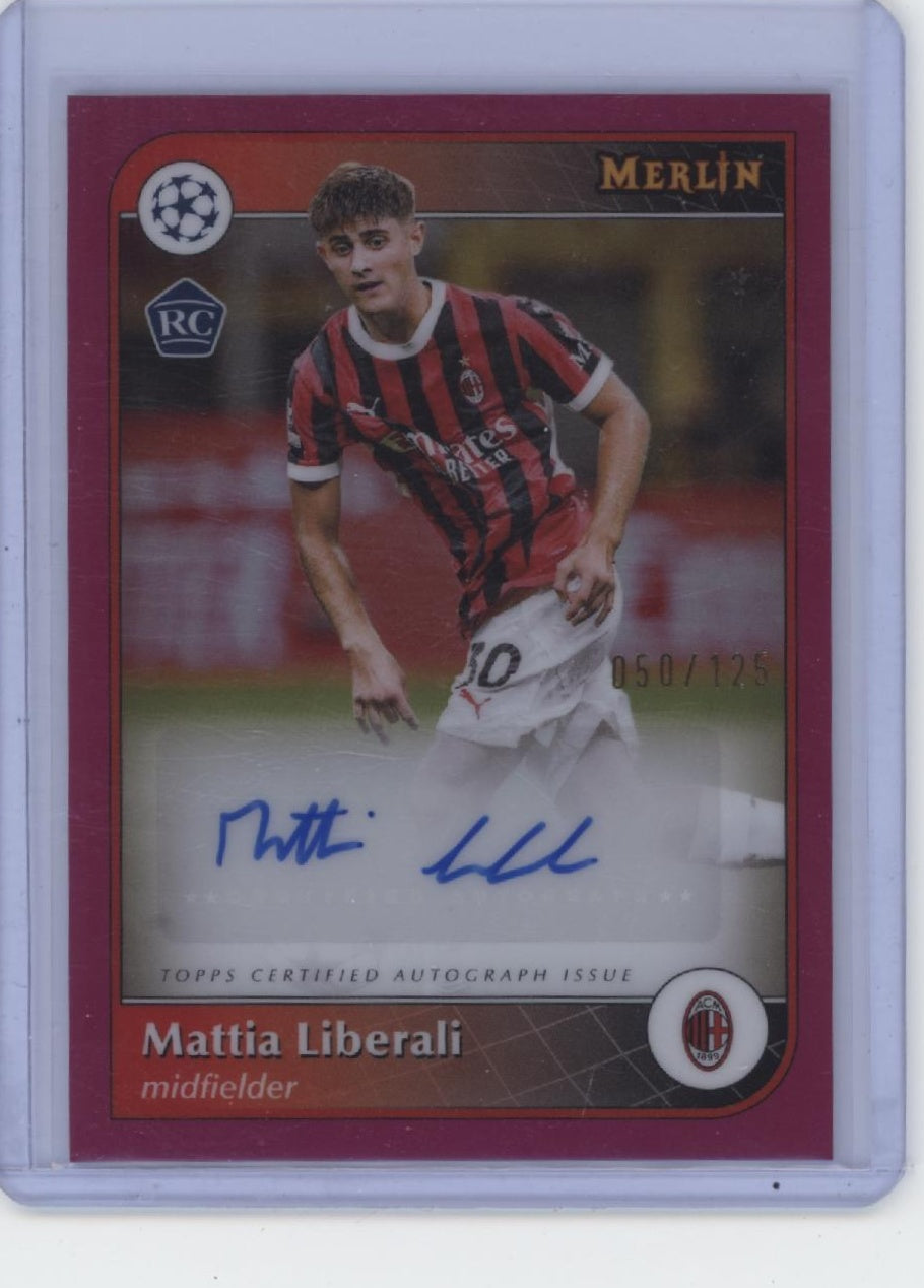 2024-25 Merlin UEFA Club Competitions #AU-ML Mattia Liberali Base Autographs