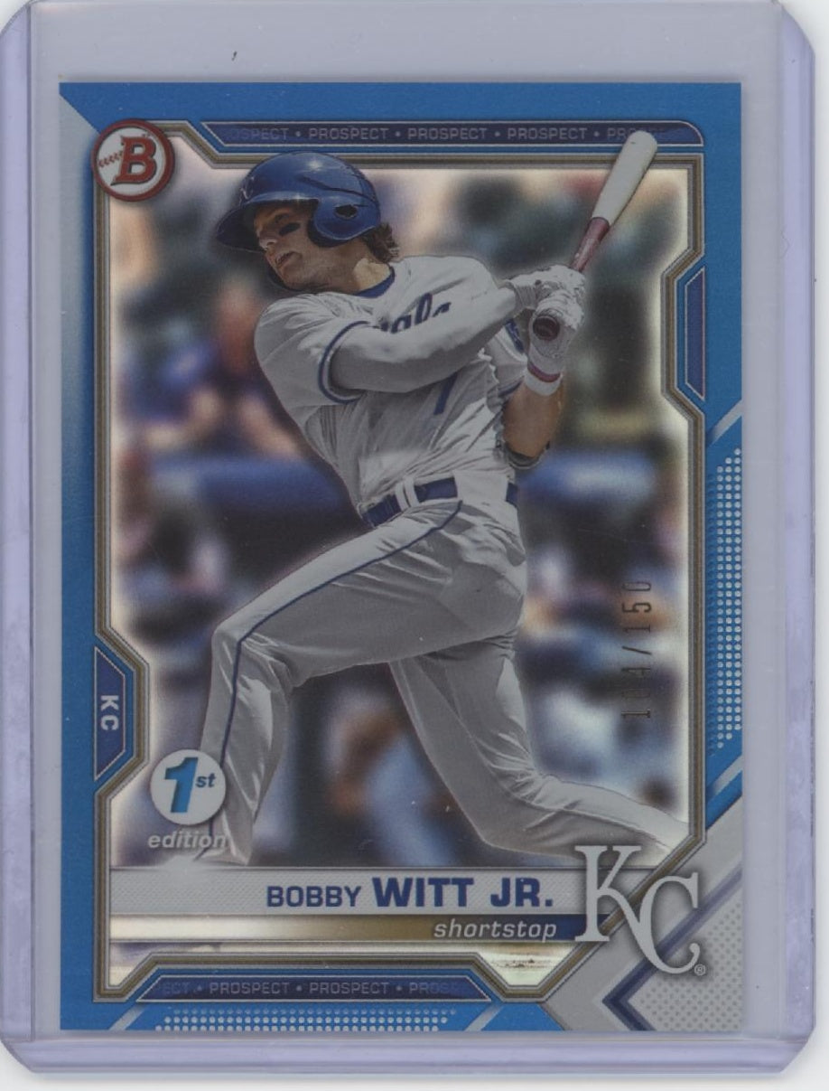2021 Bowman Draft 1st Edition #BD-47 Bobby Witt Jr. Blue Foil #/150