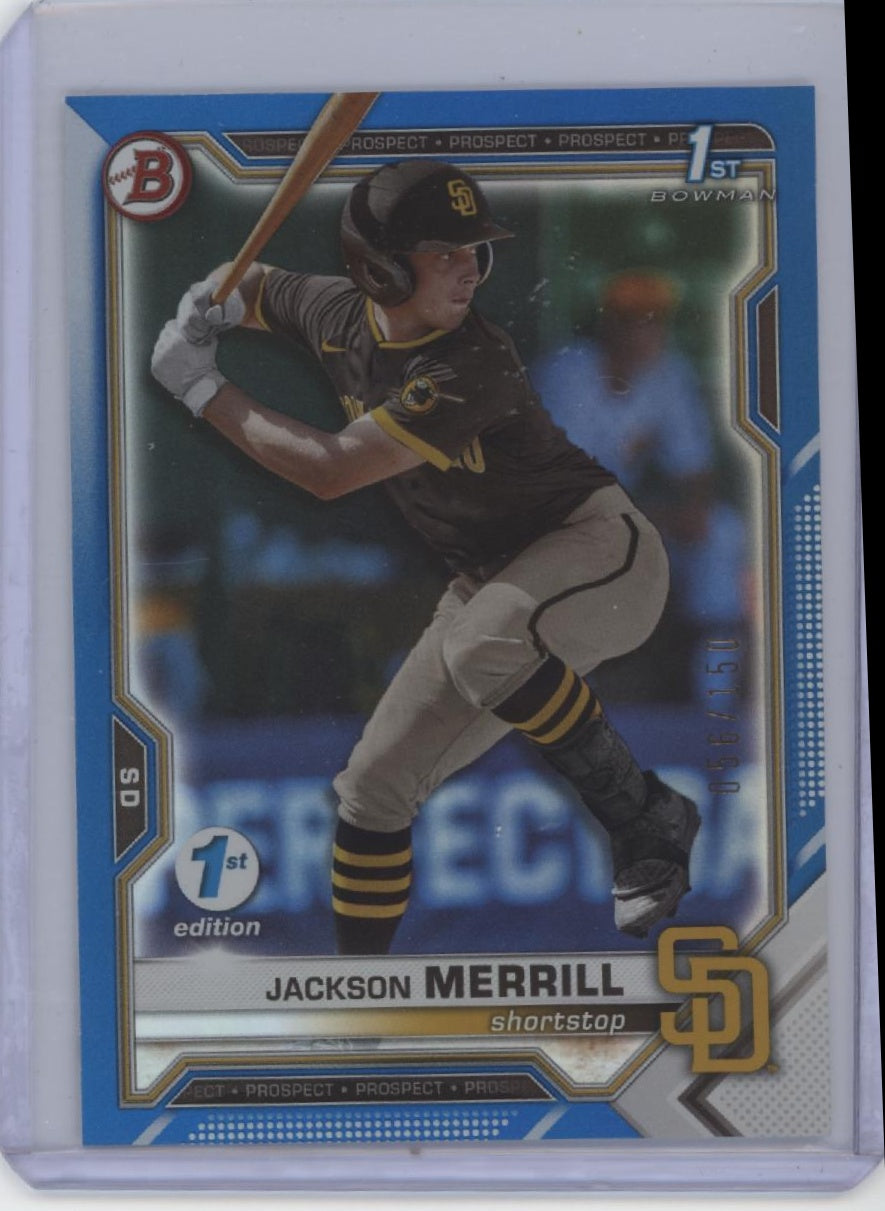 2021 Bowman Draft #BD-119 Jackson Merrill Blue #/150
