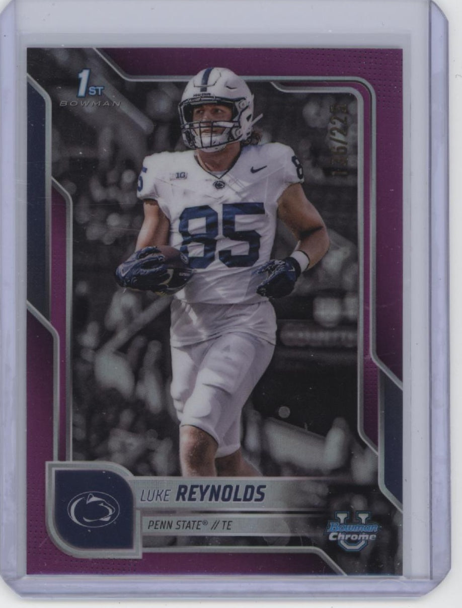 2025 Bowman University Chrome #44 Luke Reynolds Fuchsia Mini-Diamond #/225
