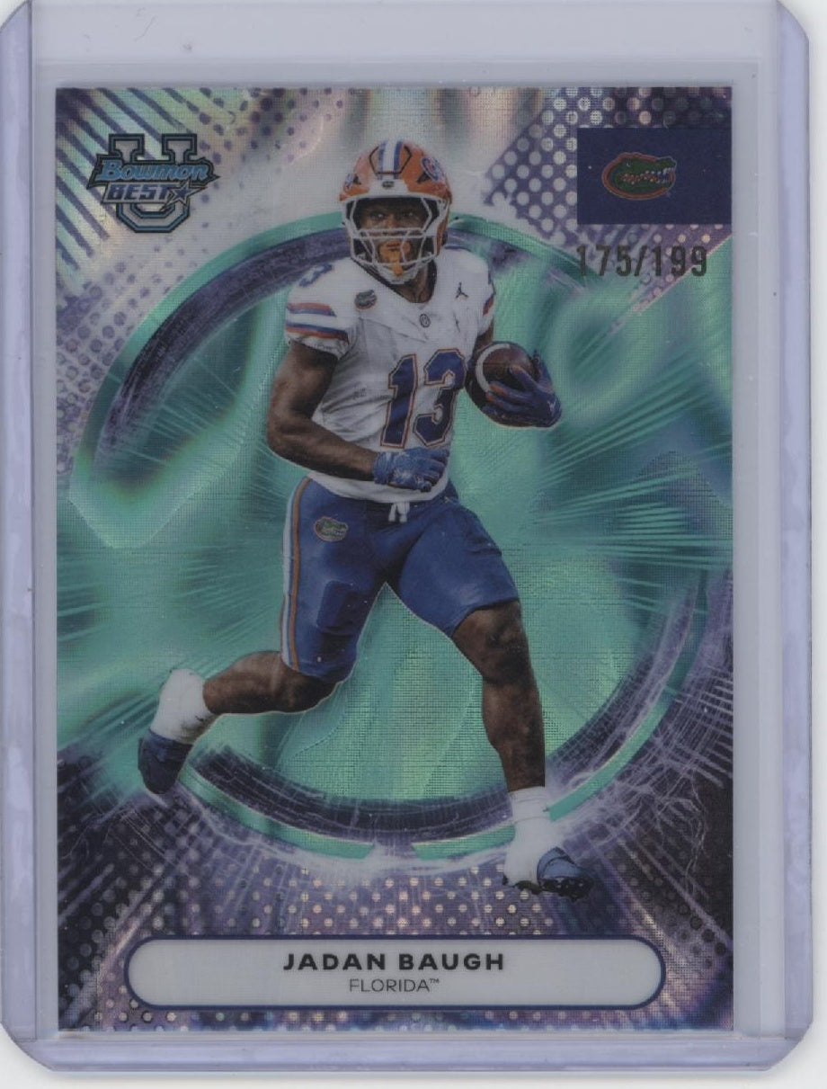 2025 Bowman University Best #85 Jadan Baugh Aqua Lava #/199