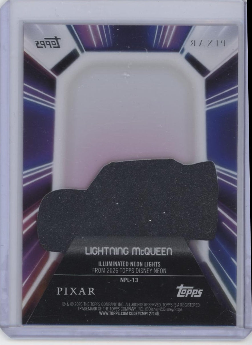2026 Topps Disney Neon #NPL-13 Lightning McQueen Neon PETG Lights