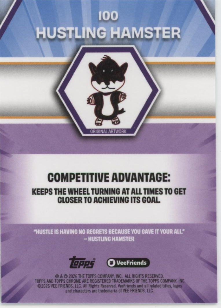 2026 Topps Chrome VeeFriends #100 Hustling Hamster