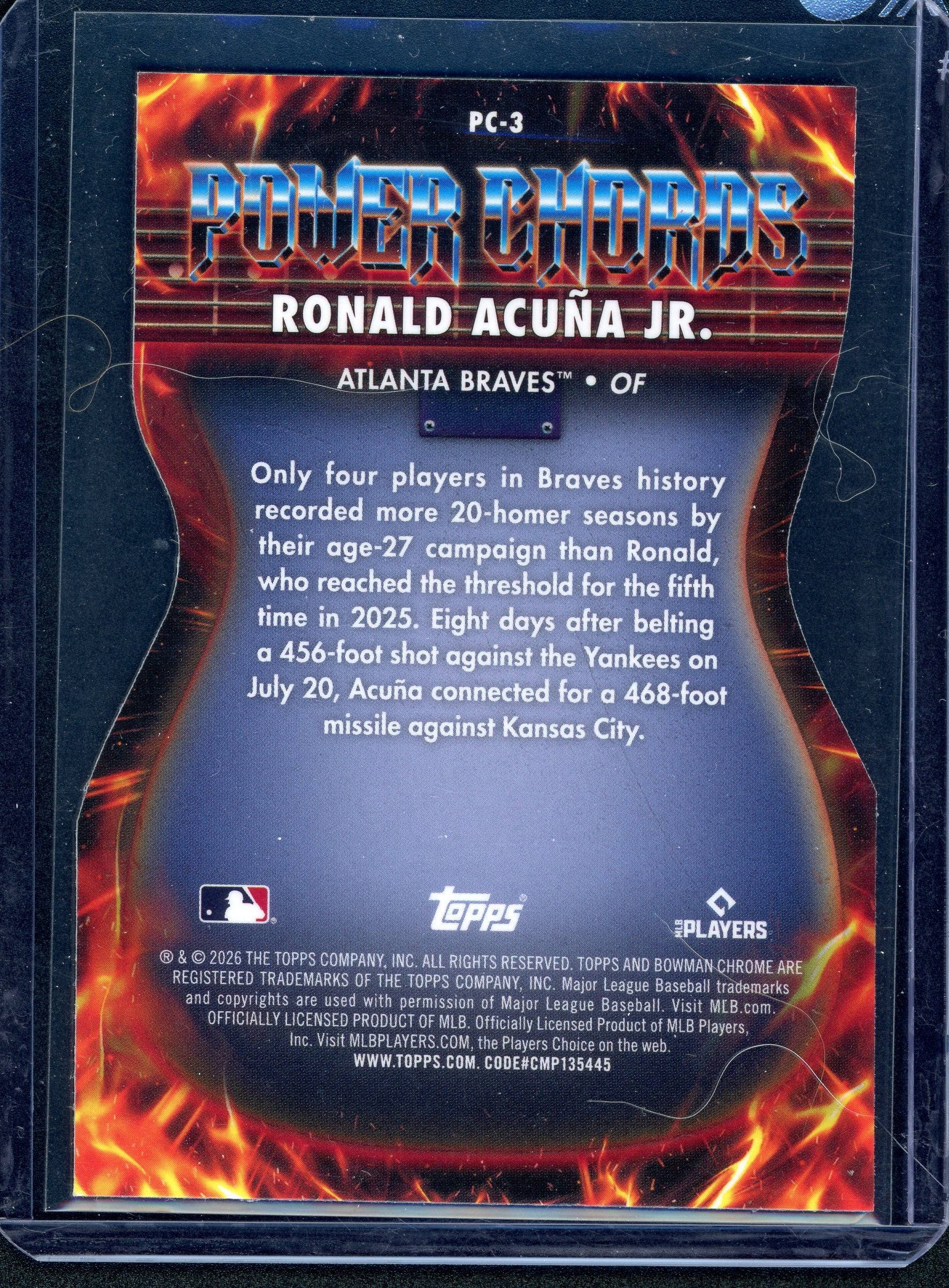 Ronald Acuna Jr Power Chords #PC-3 Bowman Die Cut