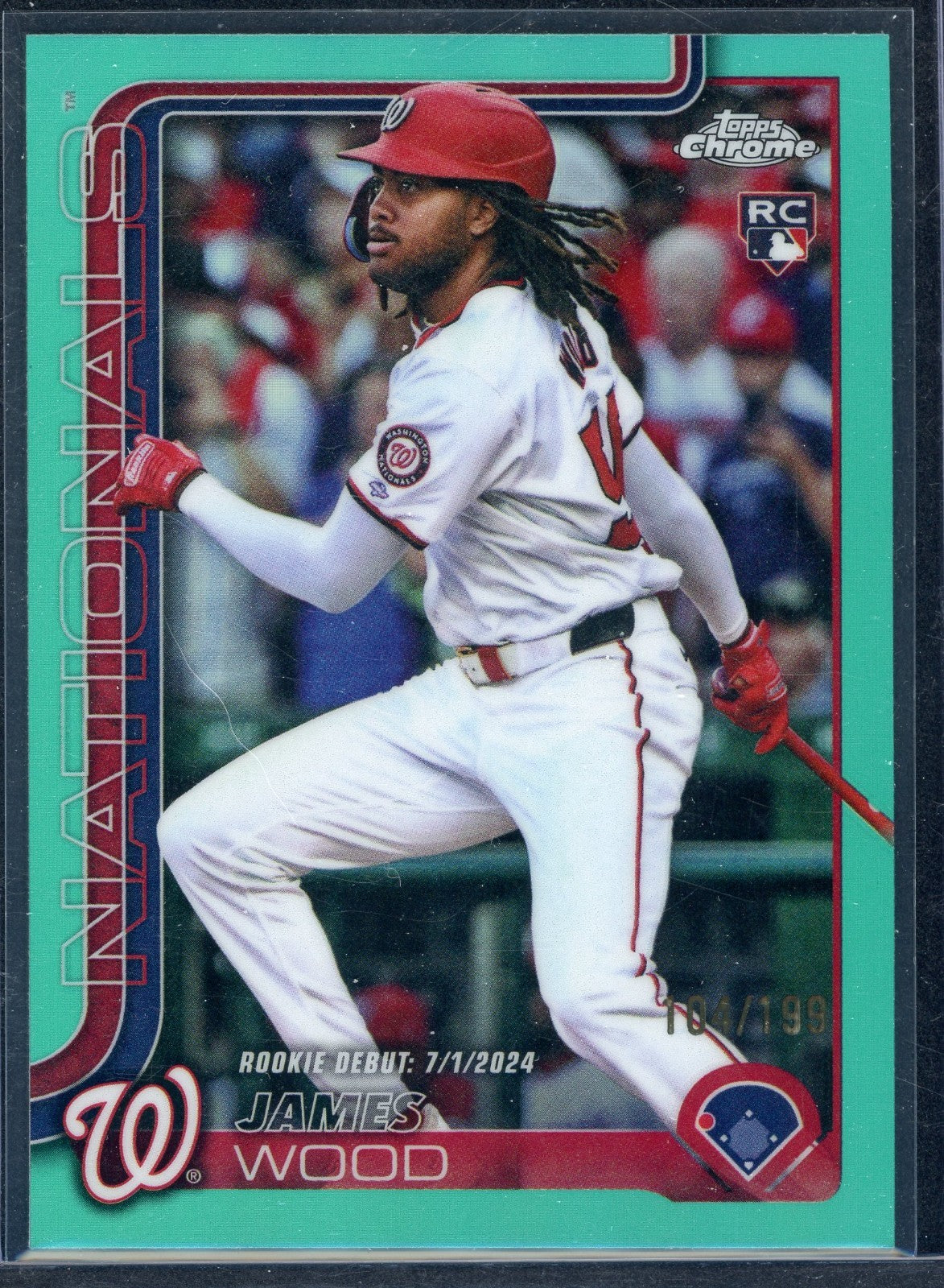 2025 Topps Chrome Update Series - Rookie Debut James Wood #USC95 Aqua Refractor