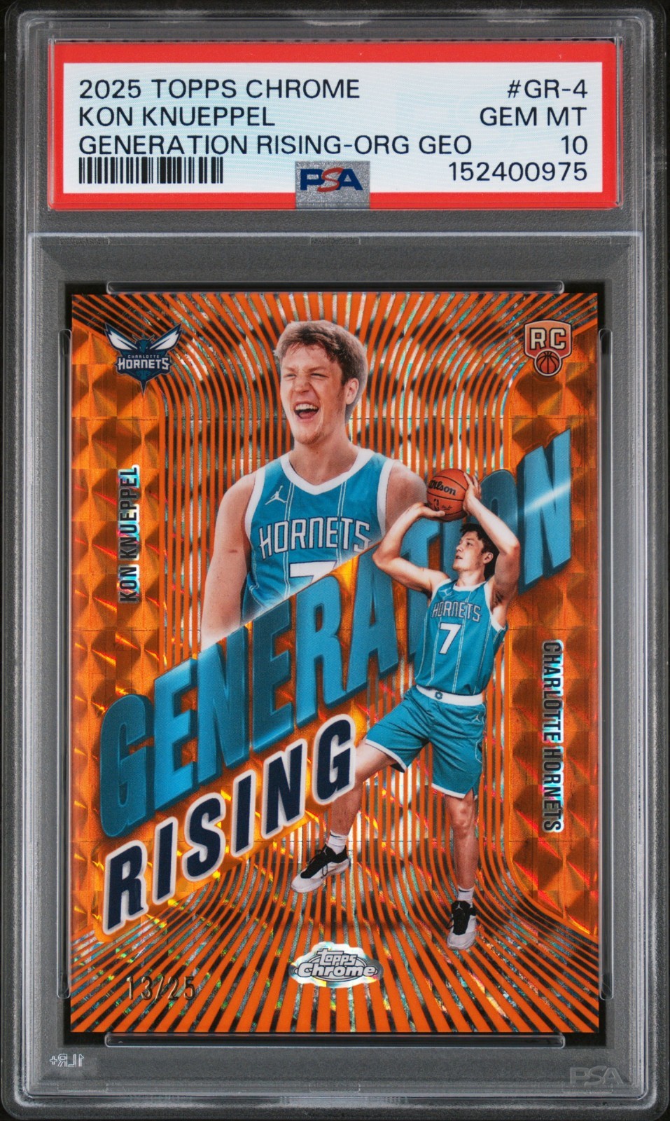 2025-26 Topps Chrome - Generation Rising Kon Knueppel #GR-4 Orange Geometric...