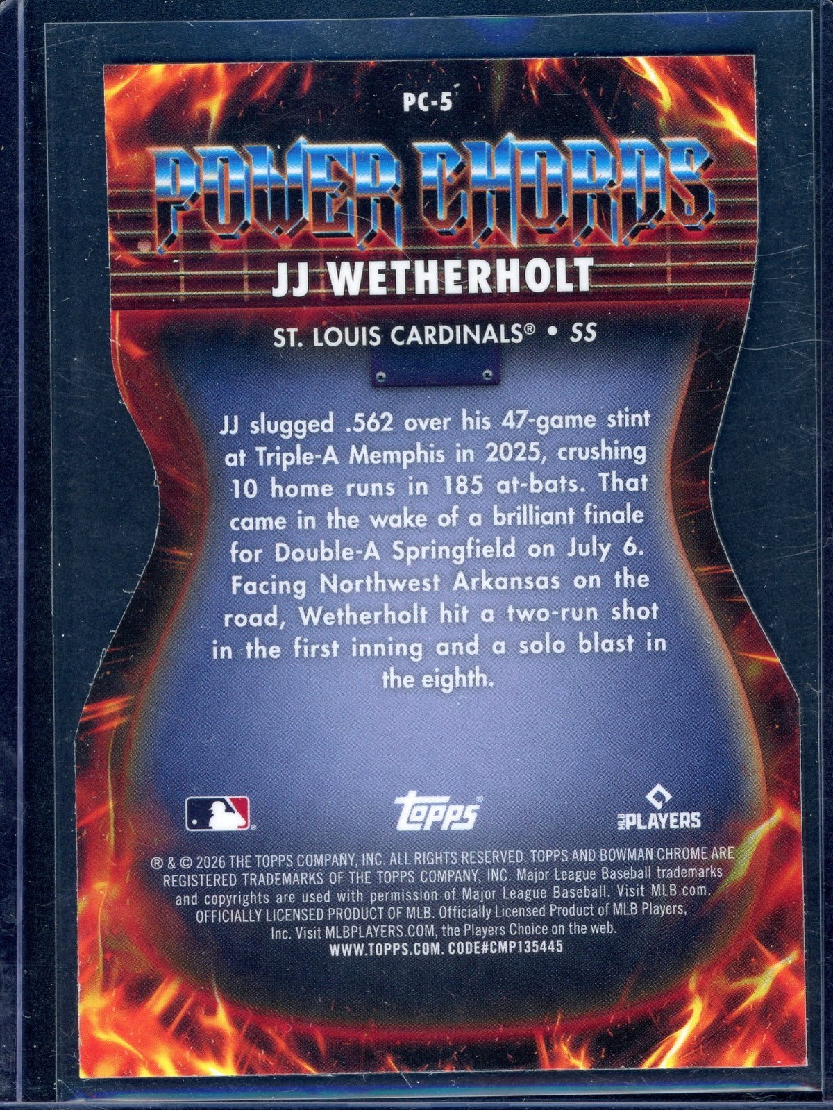 2026 bowman baseball Power Chords J.J Wetherholt  PC-5
