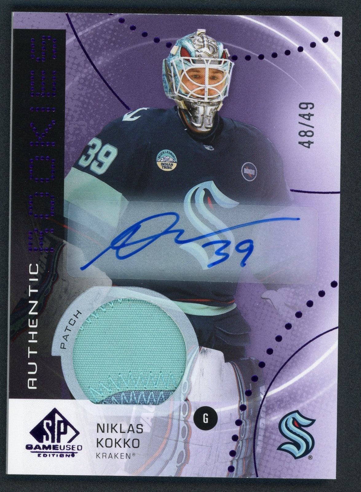 2025-26 Upper Deck Sp Game Used - Authentic Rookies Niklas Kokko #AR-NK Auto /49