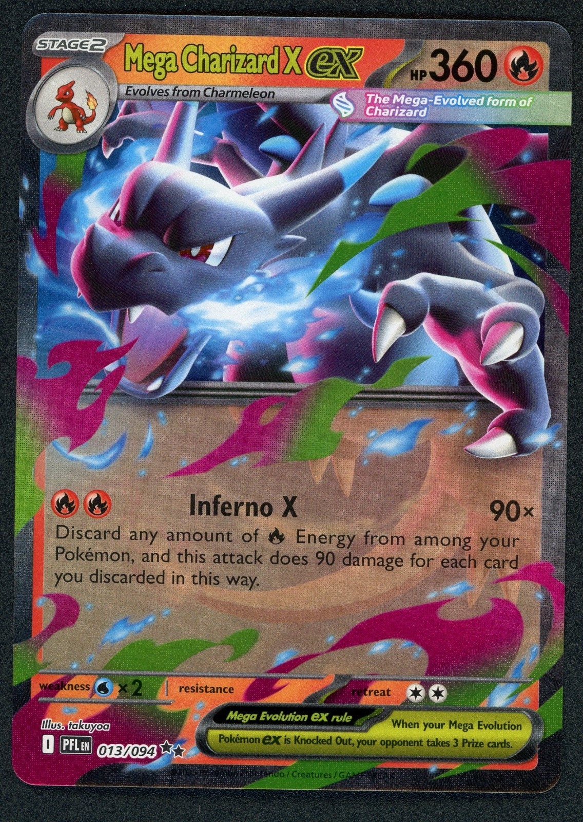 Mega Charizard X ex 013/094 Me02: Phantasmal Flames Holo