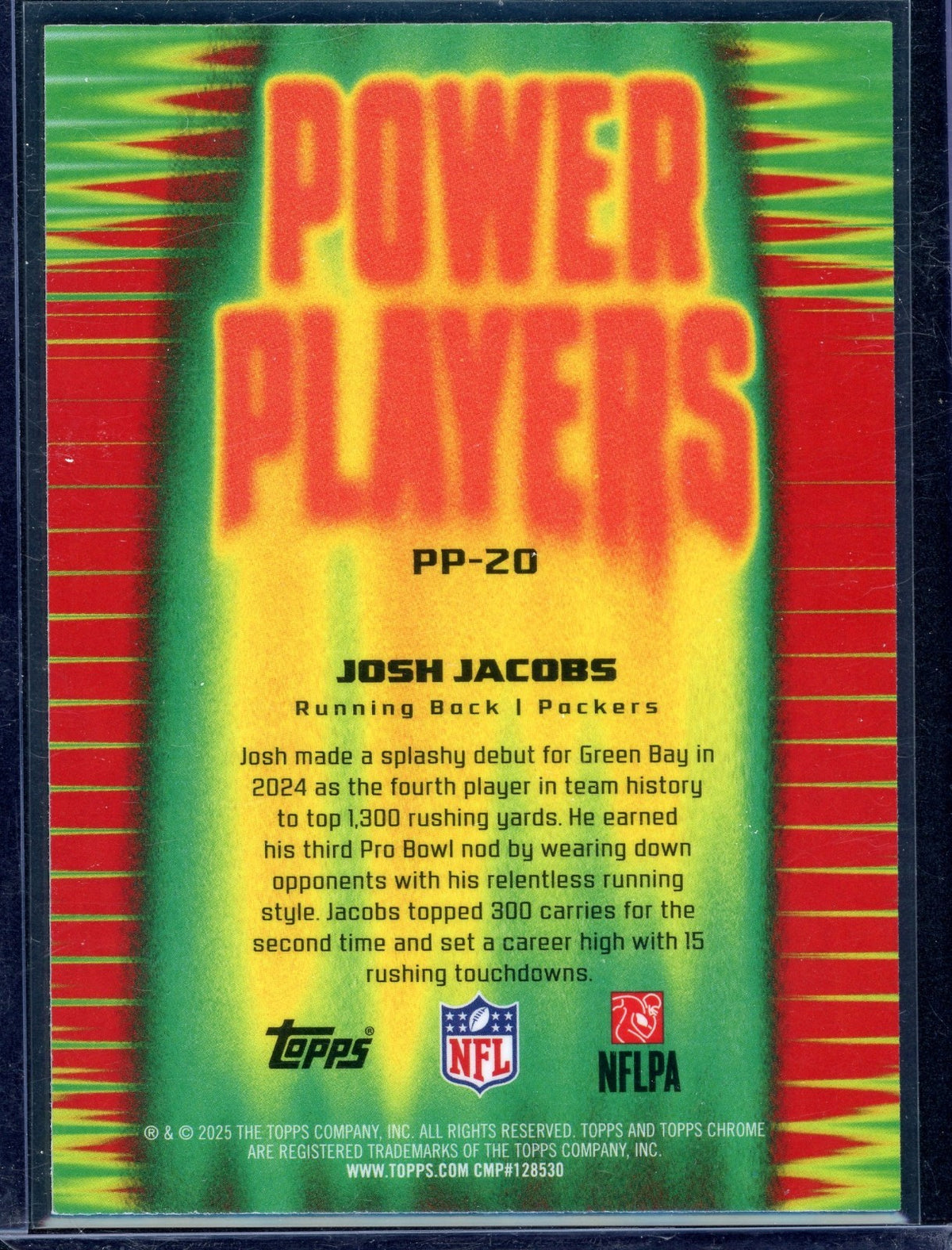 2025 Topps Chrome Football Josh Jacobs PP-20 Power Players 065/199
