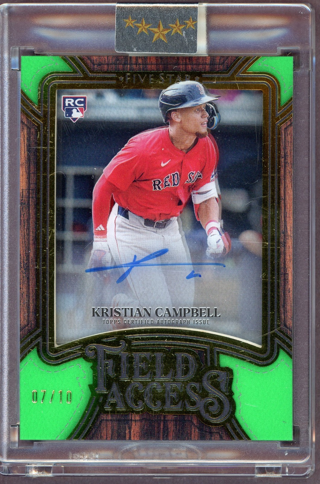 2025 Topps Five Star - Field Access Kristian Campbell #FA-KC Green /10 (AU, RC)