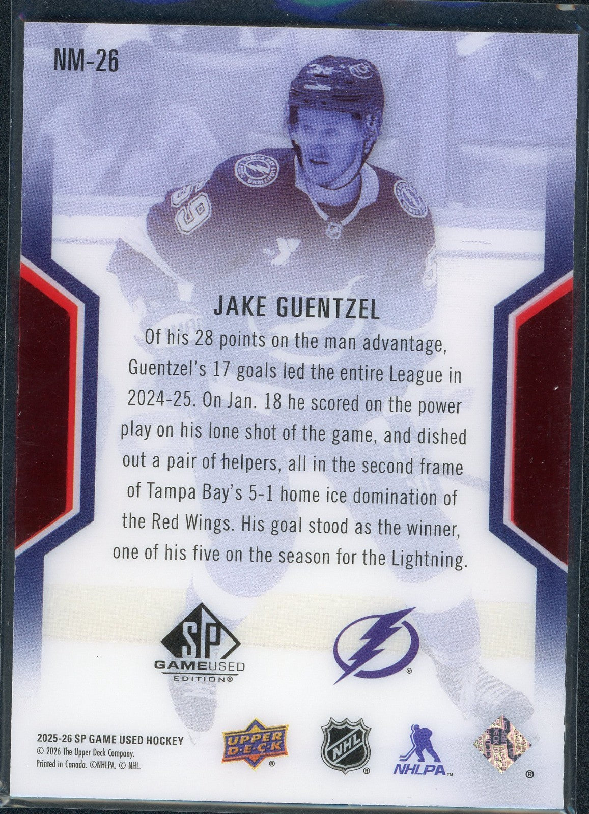 2025-26 Upper Deck Sp Game Used - Nhl Masters Jake Guentzel #NM-26  075/299