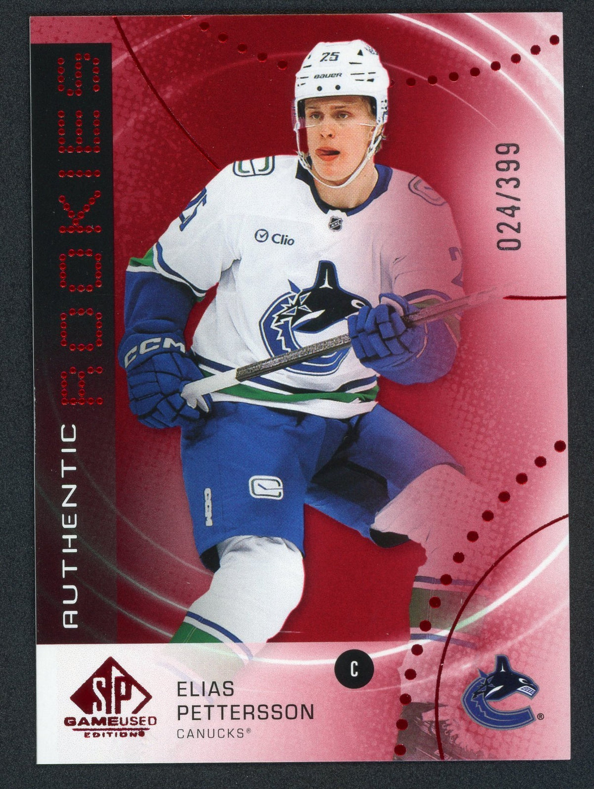 2025-26 Upper Deck Sp Game Used - Authentic Rookies Elias Pettersson #AR-EP Red