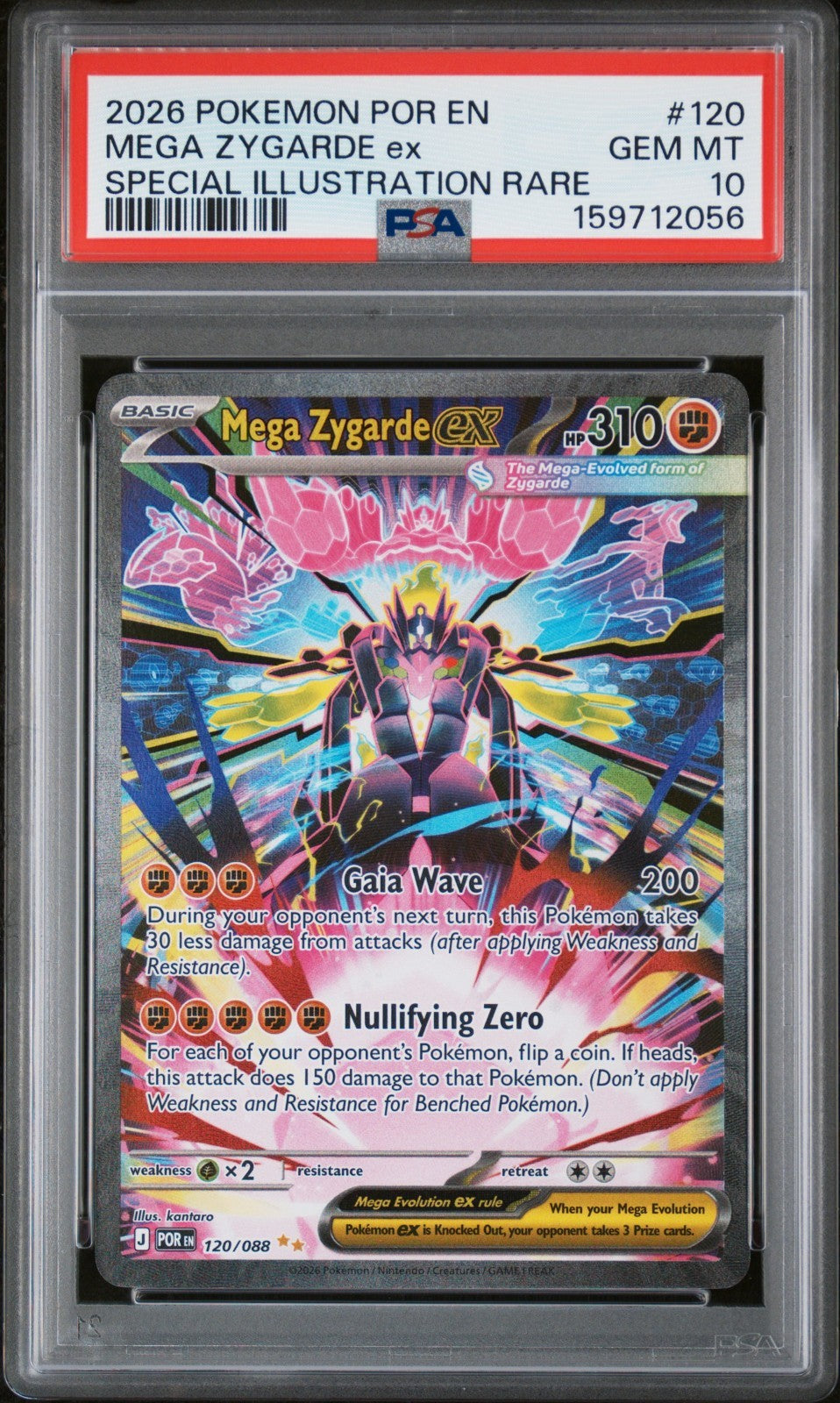 Mega Zygarde ex 120/088 Me03: Perfect Order Holo PSA 10