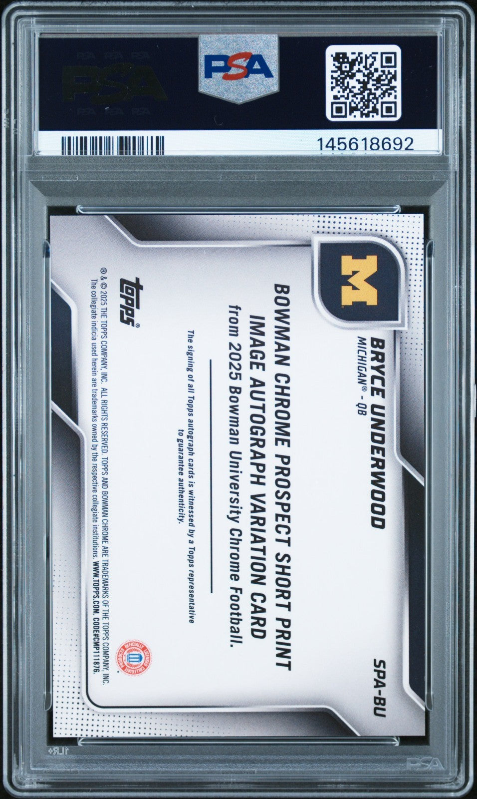 2025 Bowman University Chrome - Sp Image Variations Autographs Bryce Underwood