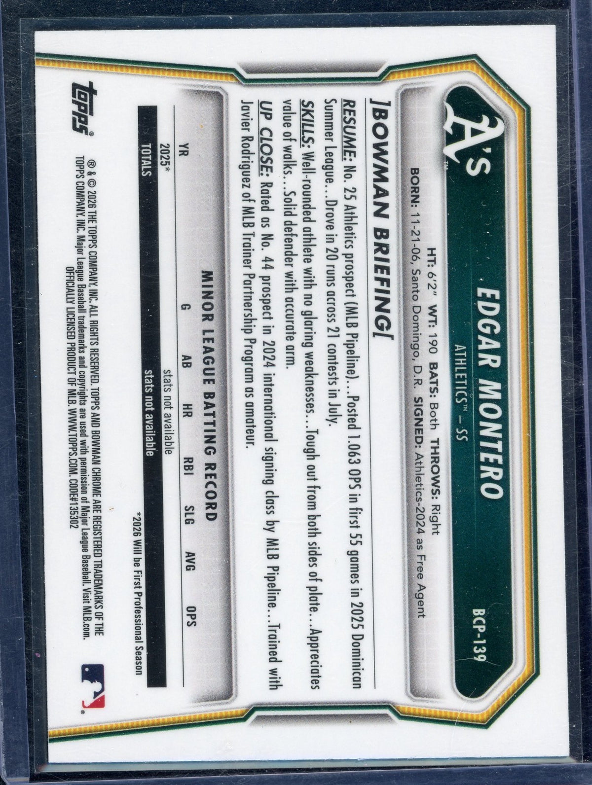 2026 Bowman - Chrome - Steele Hall #BDC-20 Fuchsia Reptilian Refractor /199