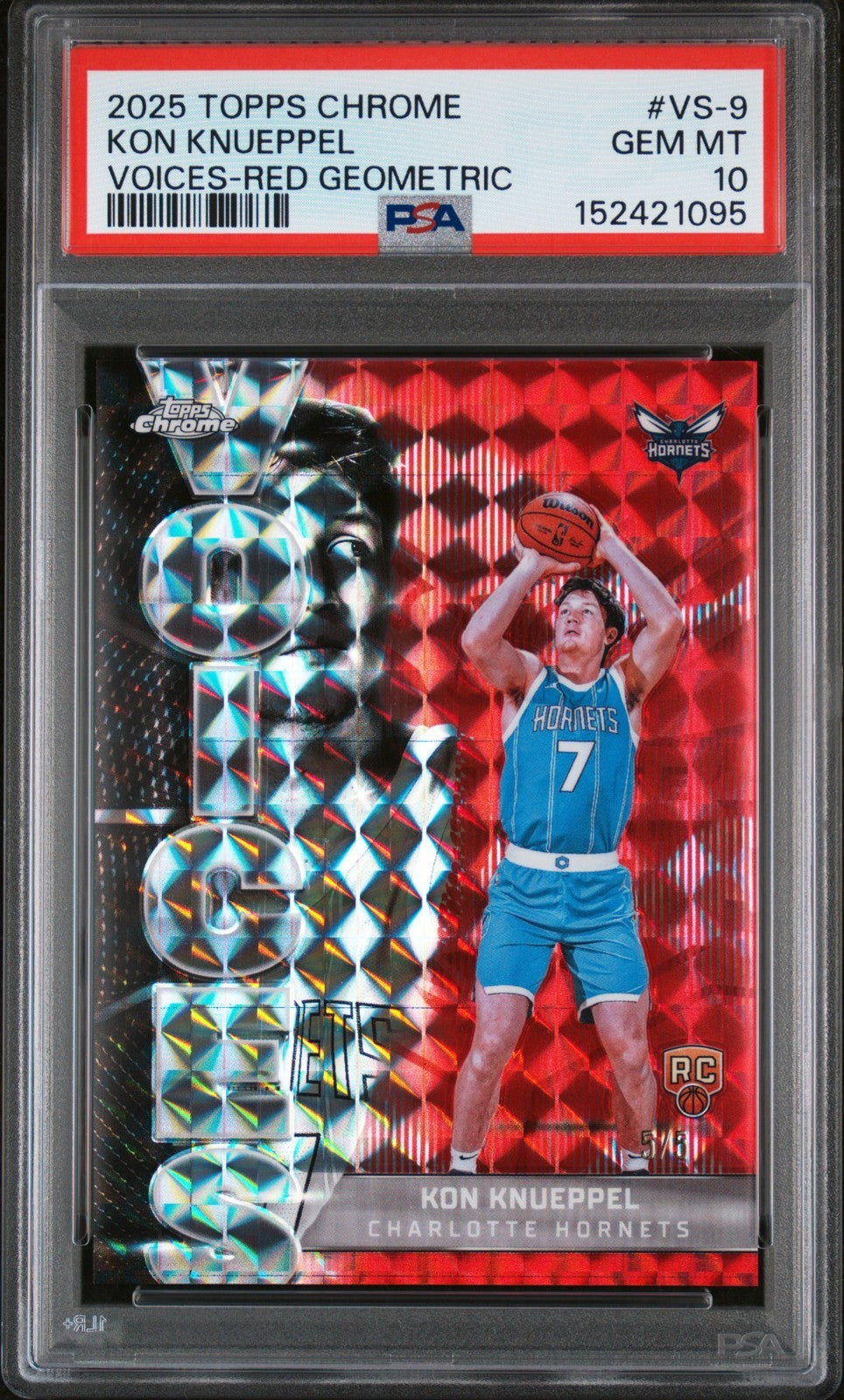 2025-26 Topps Chrome - Voices Kon Knueppel #VS-9 Red Geometric Refractor 5/5