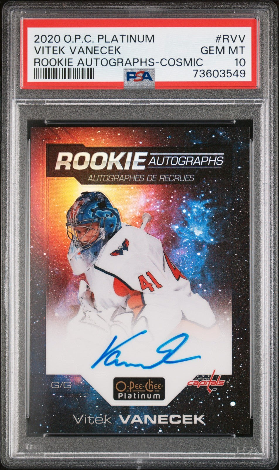 2020-21 O-Pee-Chee Platinum - Rookie Autographs Vitek Vanecek #R-VV Cosmic...
